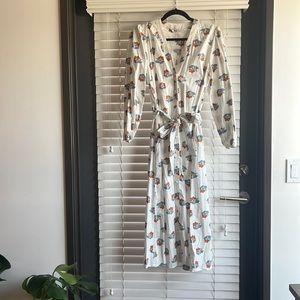 ZARA - button up flower poplin dress with tie